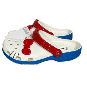 Crocs HELLO KITTY CLASSIC CLOGS Size M7 W9 New with tags 50th anniversary